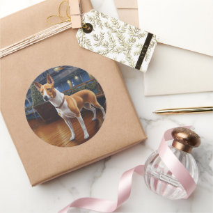 Basenji Christmas Cruise: Pawsome Holiday Delight  Classic Round Sticker