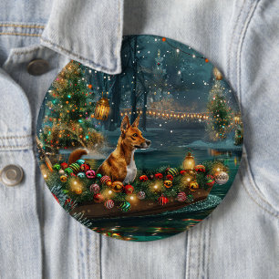 Basenji Christmas Festive Voyage 6 Cm Round Badge