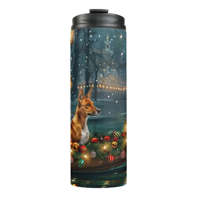 Basenji Christmas Festive Voyage Thermal Tumbler (Front)