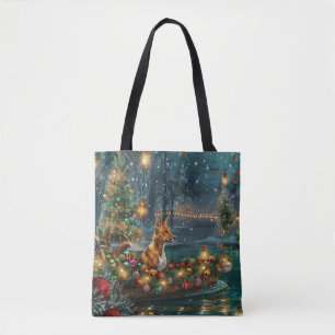 Basenji Christmas Festive Voyage Tote Bag