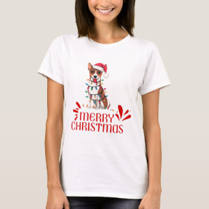 Basenji Christmas Lights Xmas Dogs Gifts T-Shirt