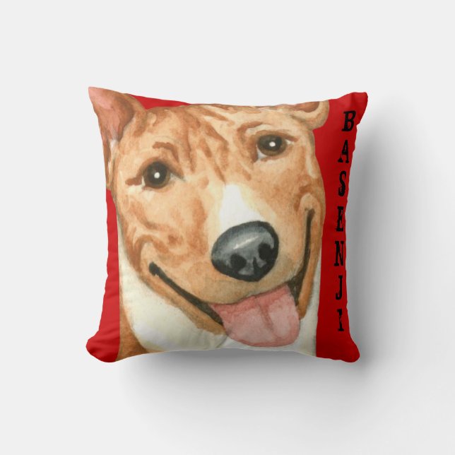 Basenji Colour Block Cushion (Front)