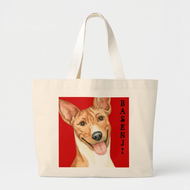 Basenji Colour Block Large Tote Bag (Front)
