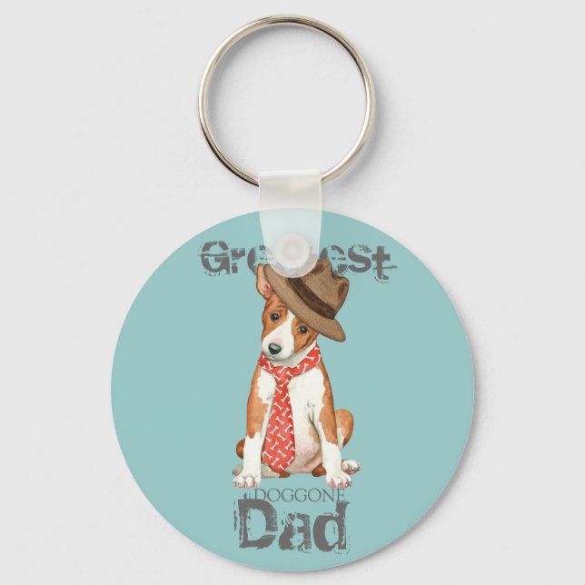 Basenji Dad Key Ring (Front)