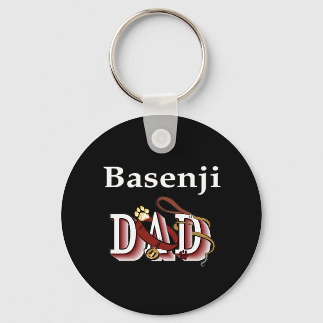 basenji dad Keychain (Front)