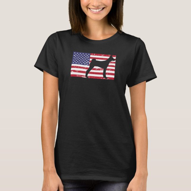 Basenji Distressed Patriotic All American USA Flag T-Shirt (Front)