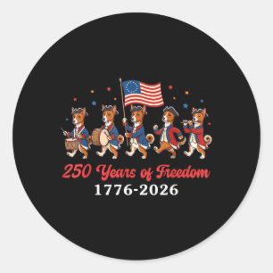 Basenji Dog 250 Yrs Of Dom 1776 To 2026 Patriot Classic Round Sticker