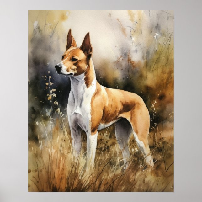 Basenji Dog Art Print Poster (Front)