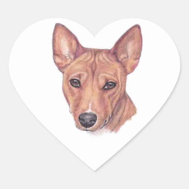 Basenji Dog Art Sticker (Front)