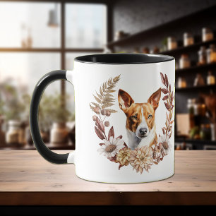 Basenji Dog Autumn Wreath Mug