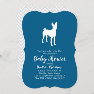 Basenji Dog Baby Shower Boy Blue Invitation