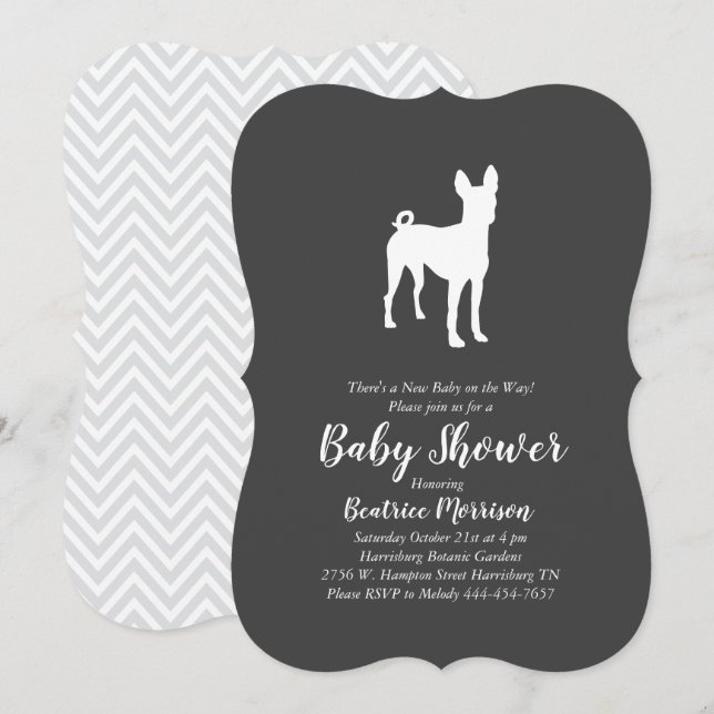 Basenji Dog Baby Shower Neutral Invitation (Front/Back)