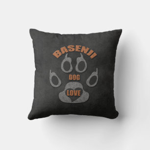 Basenji Dog Breed Deep Grey and Brown Paw Cushion