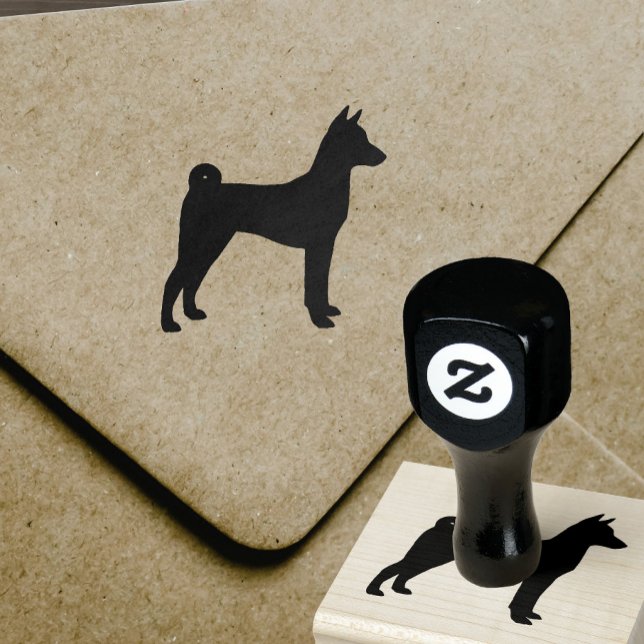 Basenji Dog Breed Silhouette Rubber Stamp (Creator Uploaded)