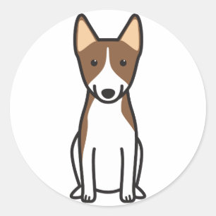 Basenji Dog Cartoon Classic Round Sticker