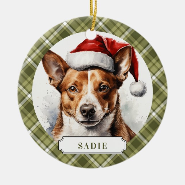 Basenji Dog Ceramic Circle Ornament (Front)