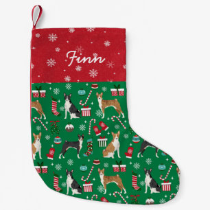 Basenji Dog Christmas Pet Name Custom Small Christmas Stocking