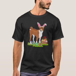 Basenji Dog Easter Egg Hunting Bunny Basenji Easte T-Shirt