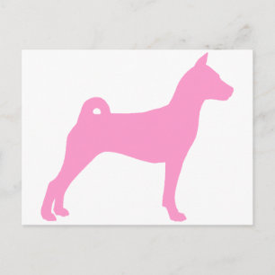 Basenji Dog (in pink) Postcard
