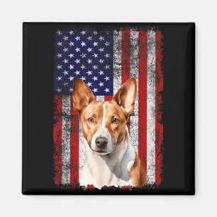 Basenji Dog Lover US Flag 4th of July Patriotic Magnet