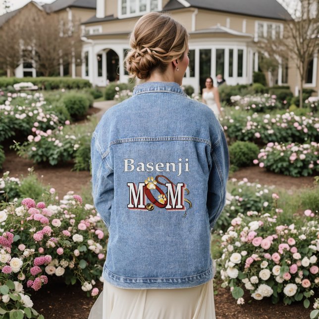 Basenji Dog MOM Denim Jacket (Wedding Back)