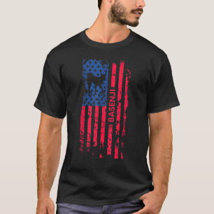 Basenji Dog Patriotic American Flag 4th Of July M T-Shirt