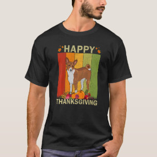 Basenji Dog Retro Graphic Family Matching Thanksg T-Shirt