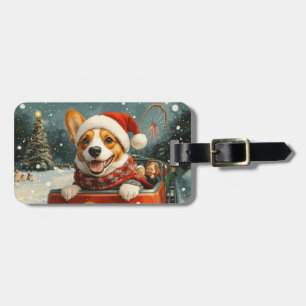 Basenji Dog Roller Coaster Christmas Luggage Tag