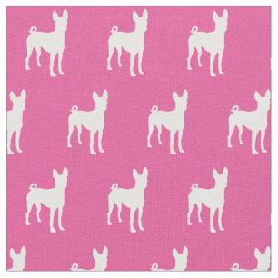 Basenji Dog Silhouette Pet Pink Fabric