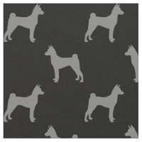 Basenji Dog Silhouettes Grey and Black Patterned