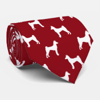 Basenji Dog Silhouettes Pattern Red and White