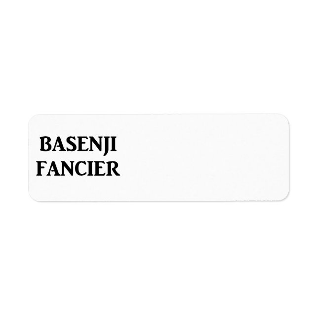 basenji fancier return address label (Front)