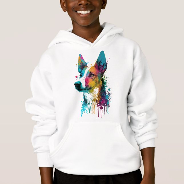 Basenji - Graffiti Neon Ink Splash (Front)