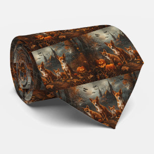 Basenji Halloween Night Doggy Delight Tie