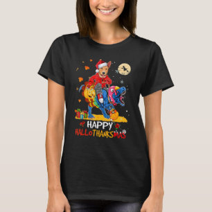 Basenji Happy Hallothanksmas Halloween Thanksgivin T-Shirt