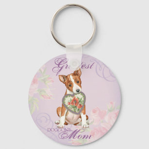 Basenji Heart Mom Key Ring