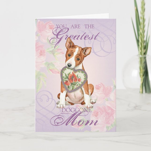 Basenji Heart Mum Card (Front)