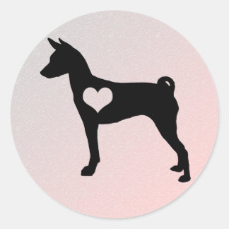 Basenji Heart Stickers