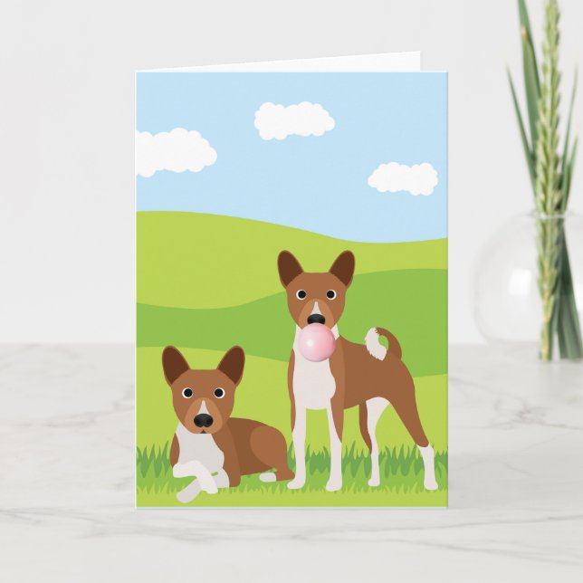 Basenji Hound Dog Animal Bubble Gum Card (Front)