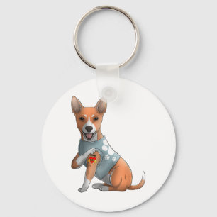 Basenji I Love Mum Tattoo Dog Shirt Funny Mothers  Key Ring