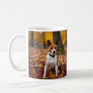 Basenji in Autumn Leaves Fall Inspire Coffee Mug