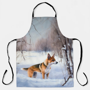 Basenji Let It Snow Christmas  Apron
