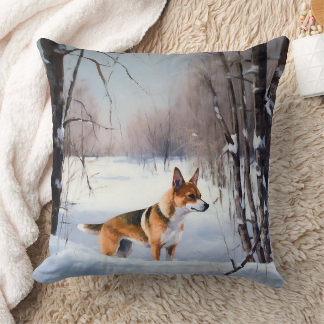 Basenji Let It Snow Christmas  Cushion (Blanket)