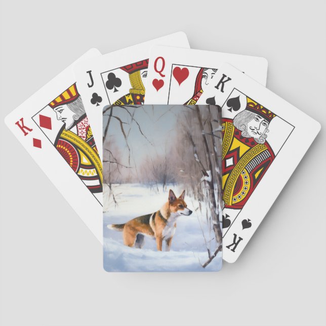 Basenji Let It Snow Christmas  Playing Cards (Back)