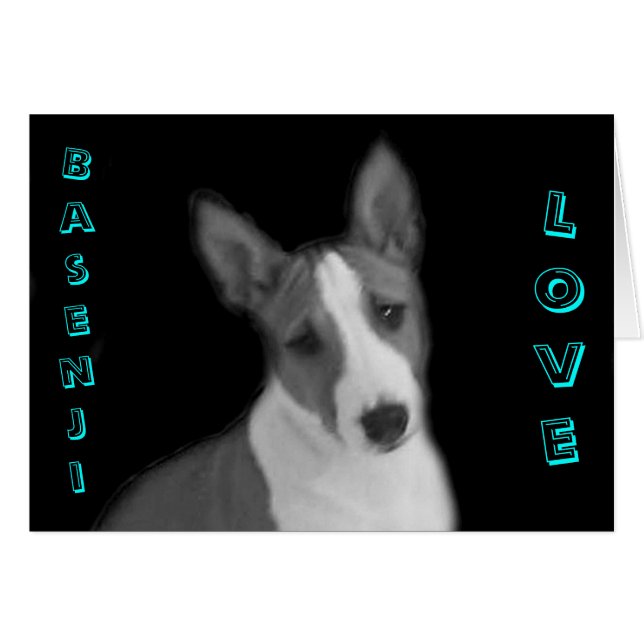 Basenji Love Card (Front Horizontal)