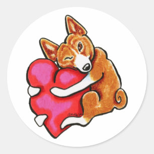 Basenji Love Classic Round Sticker