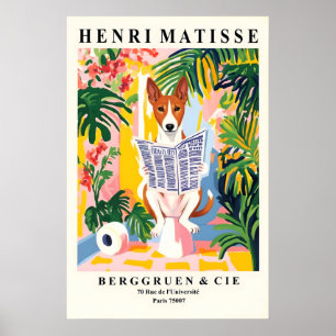 Basenji on Toilet Art Print Funny Matisse Style