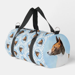 Basenji Painting Chestnut Red Brindle Cute Dog Art Duffle Bag