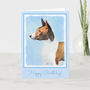 Basenji Painting - Cute Original Art Card
