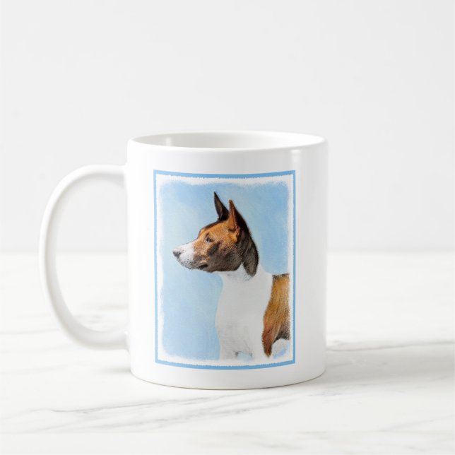 Basenji Painting - Cute Original Art Coffee Mug (Left)